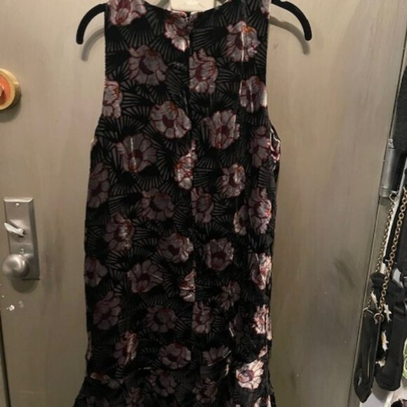 Retro Velvet Floral Art Deco Sleeveless Swing Mini Dress - NWOT - Picture 15 of 16